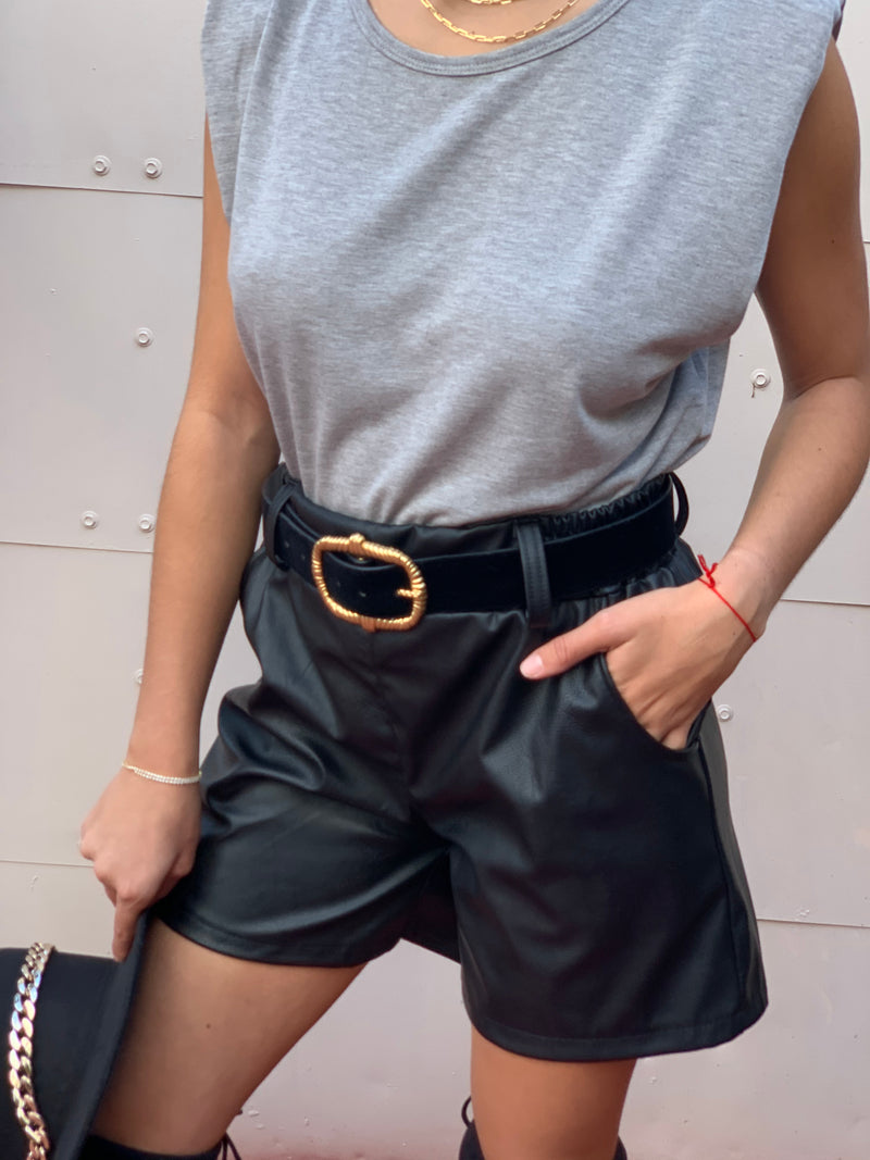 Shoulder Padded T-Shirt