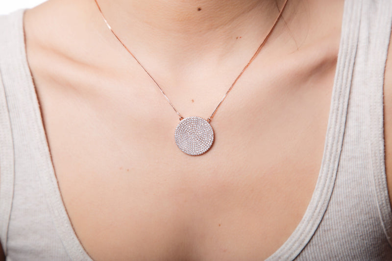 Rose gold medallion necklaces