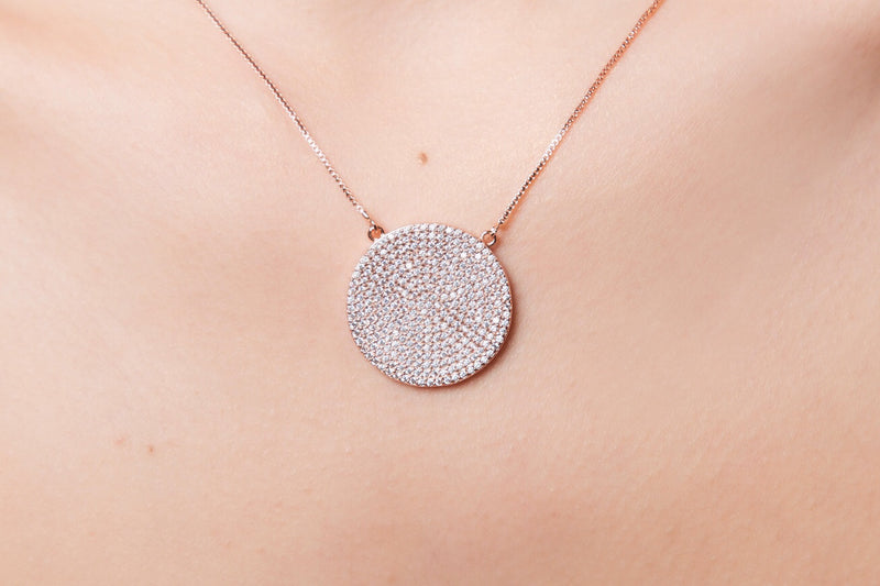 Rose gold medallion necklaces