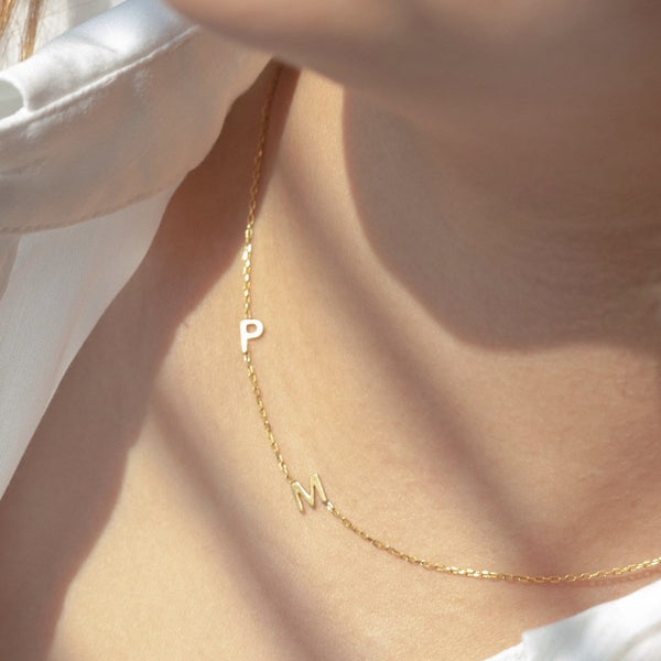 Sideways Initial Necklace