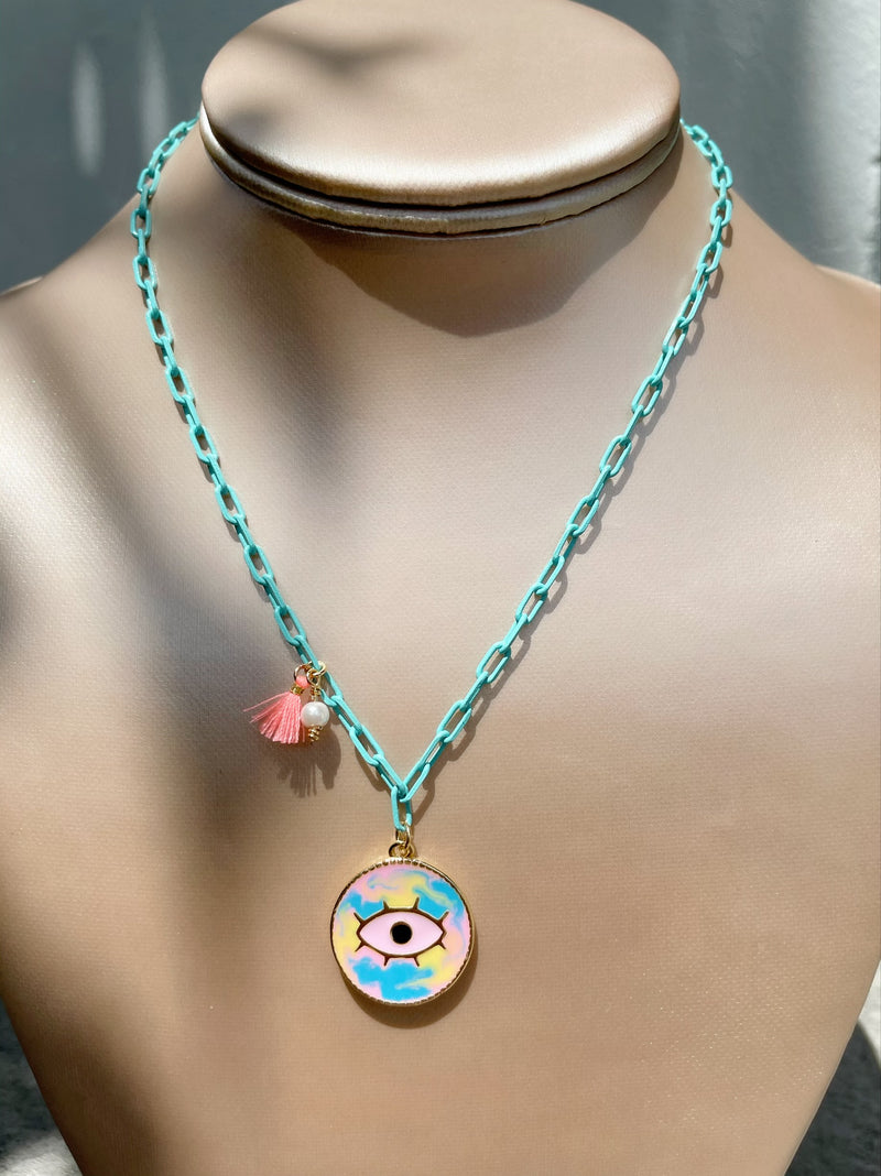 Tie Dye Eye Necklace