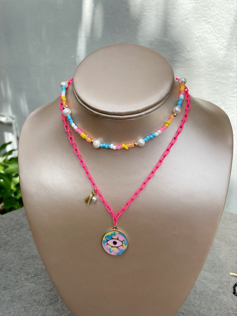 Tie Dye Eye Necklace