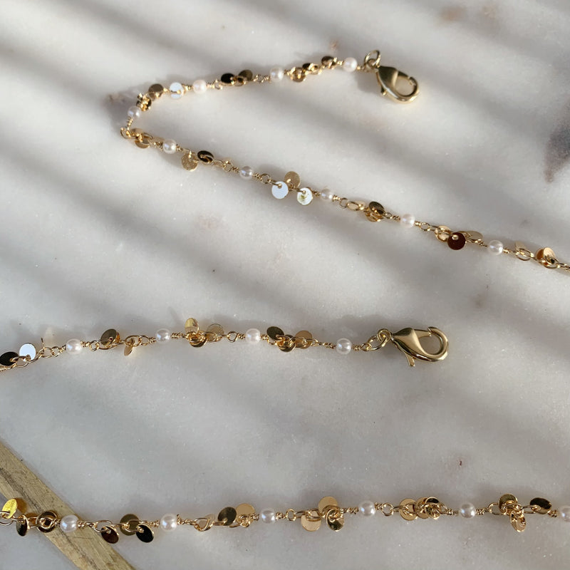 Mini Coin + Pearl Mask Chain