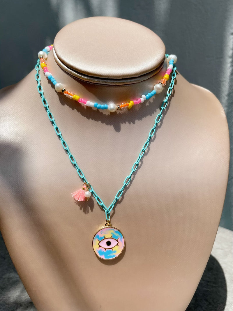 Tie Dye Eye Necklace