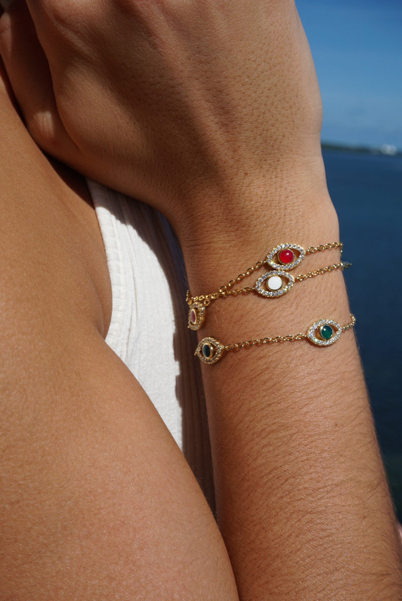 Evil Eye Gemstone Bracelet