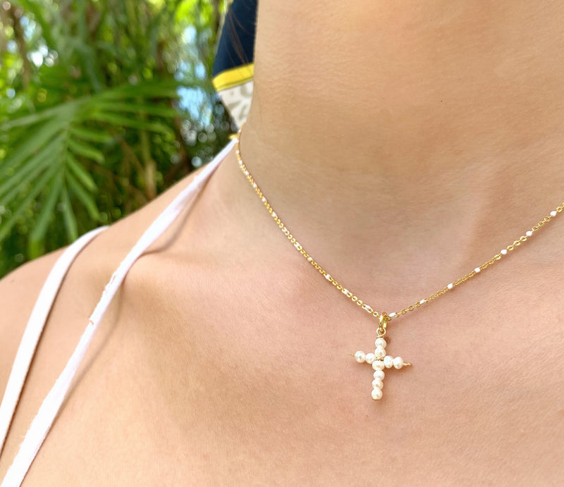 Handmade Pearl Cross