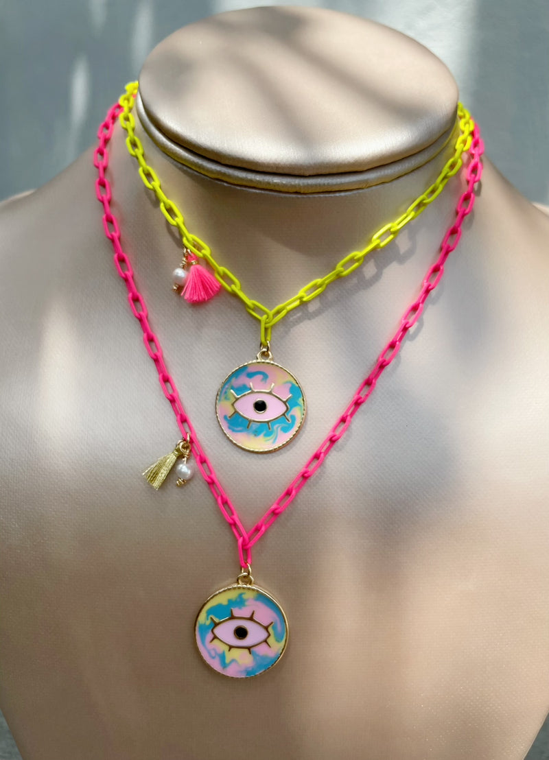 Tie Dye Eye Necklace