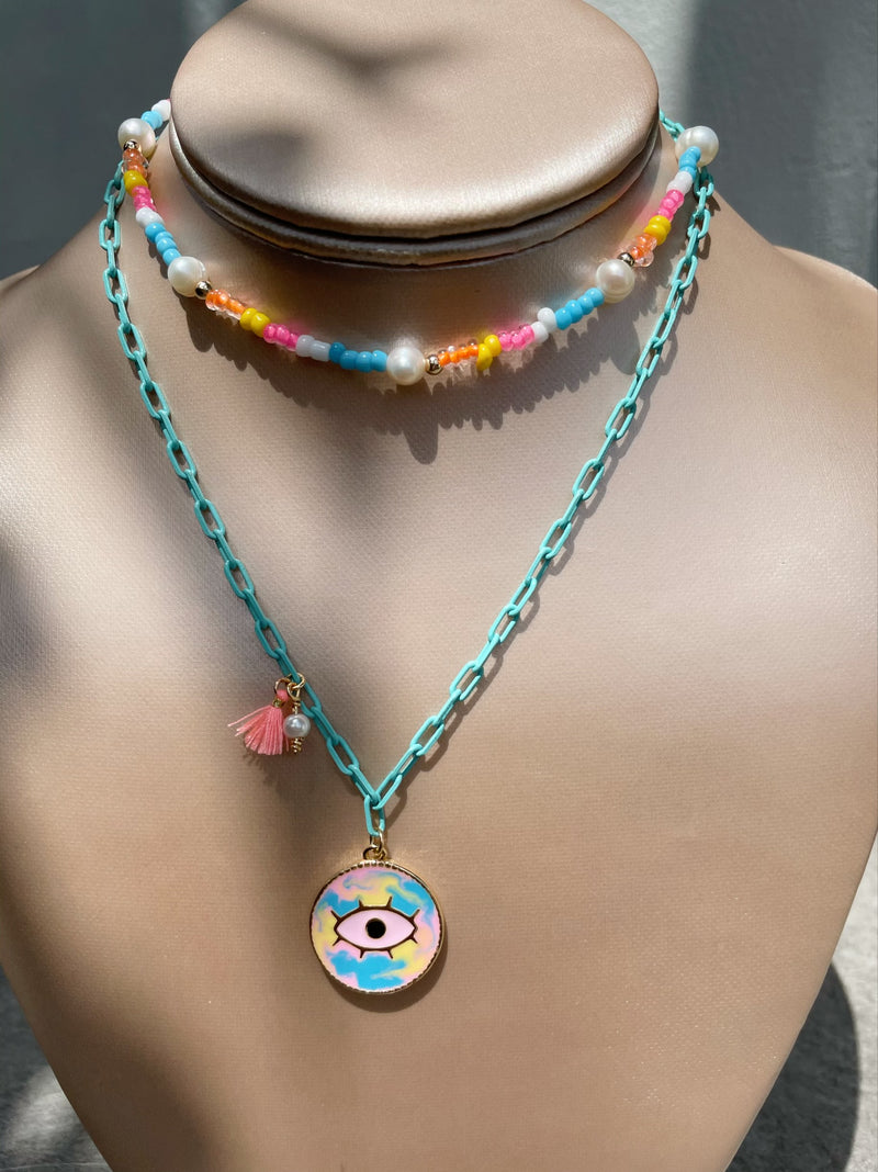 Tie Dye Eye Necklace