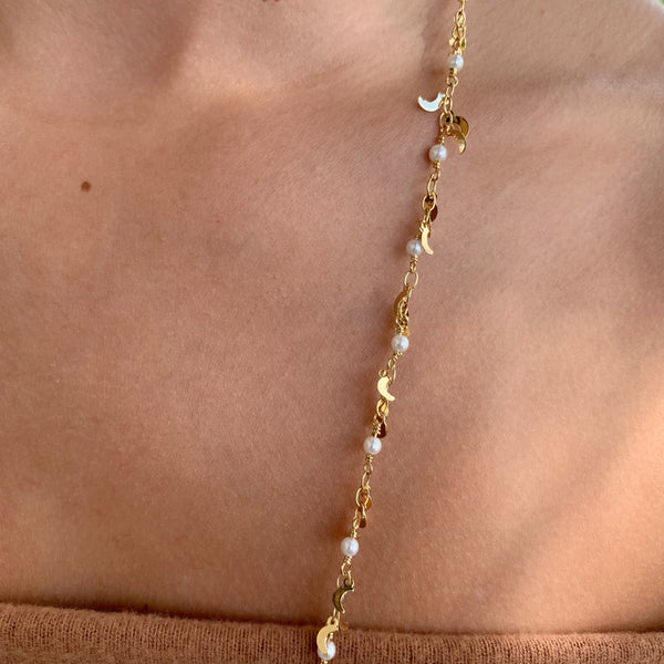 Mini Moons + Pearl Mask Chain