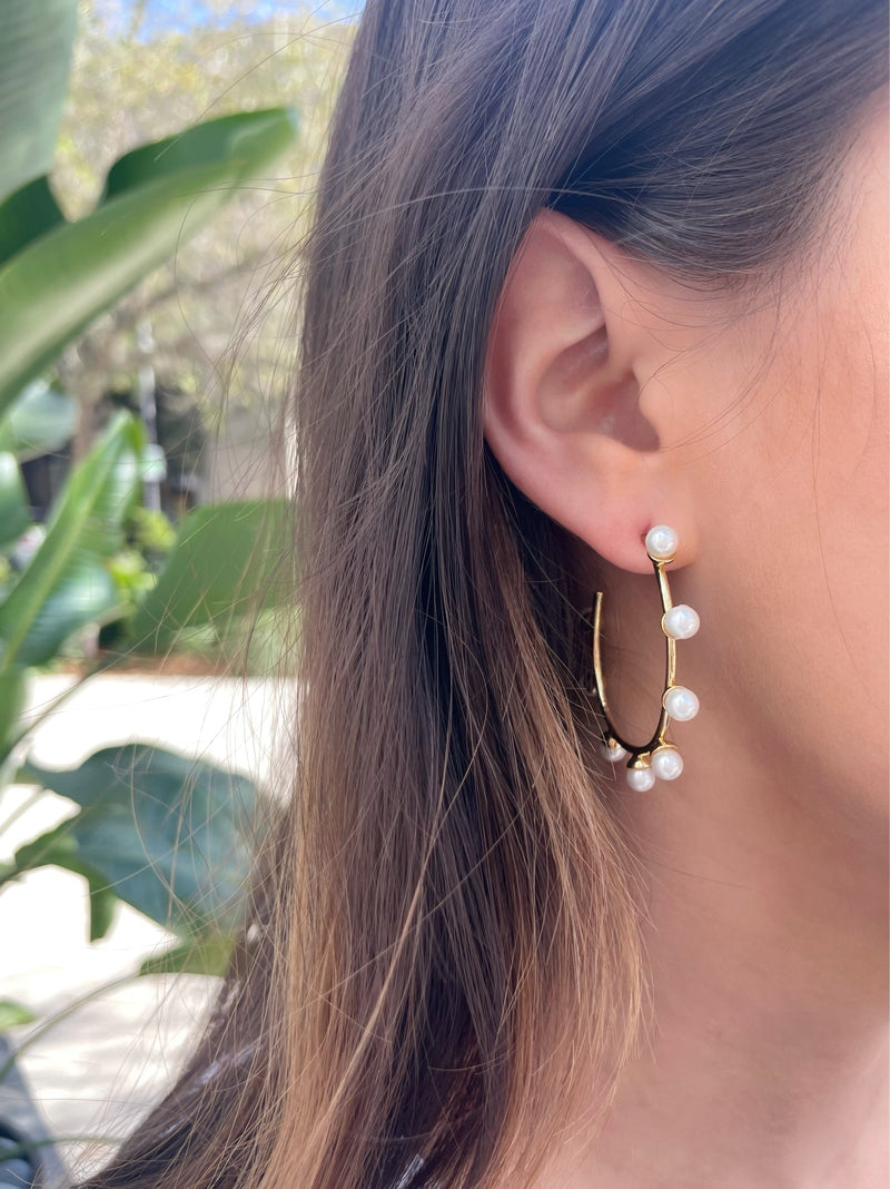 Lily Pearl Hoops