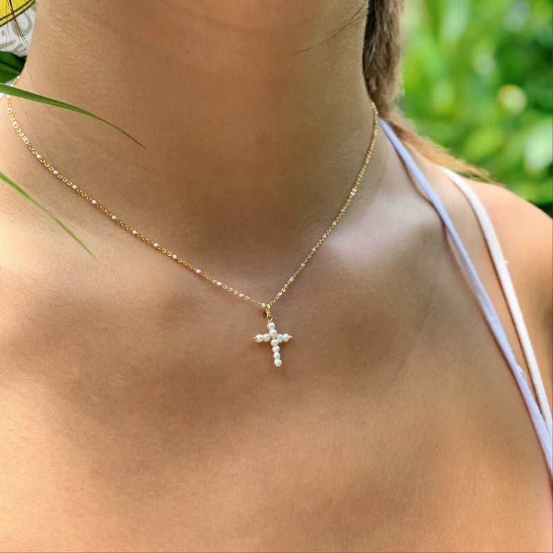 Handmade Pearl Cross