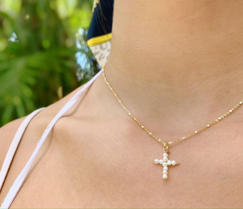 Handmade Pearl Cross