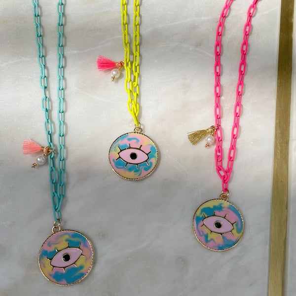 Tie Dye Eye Necklace